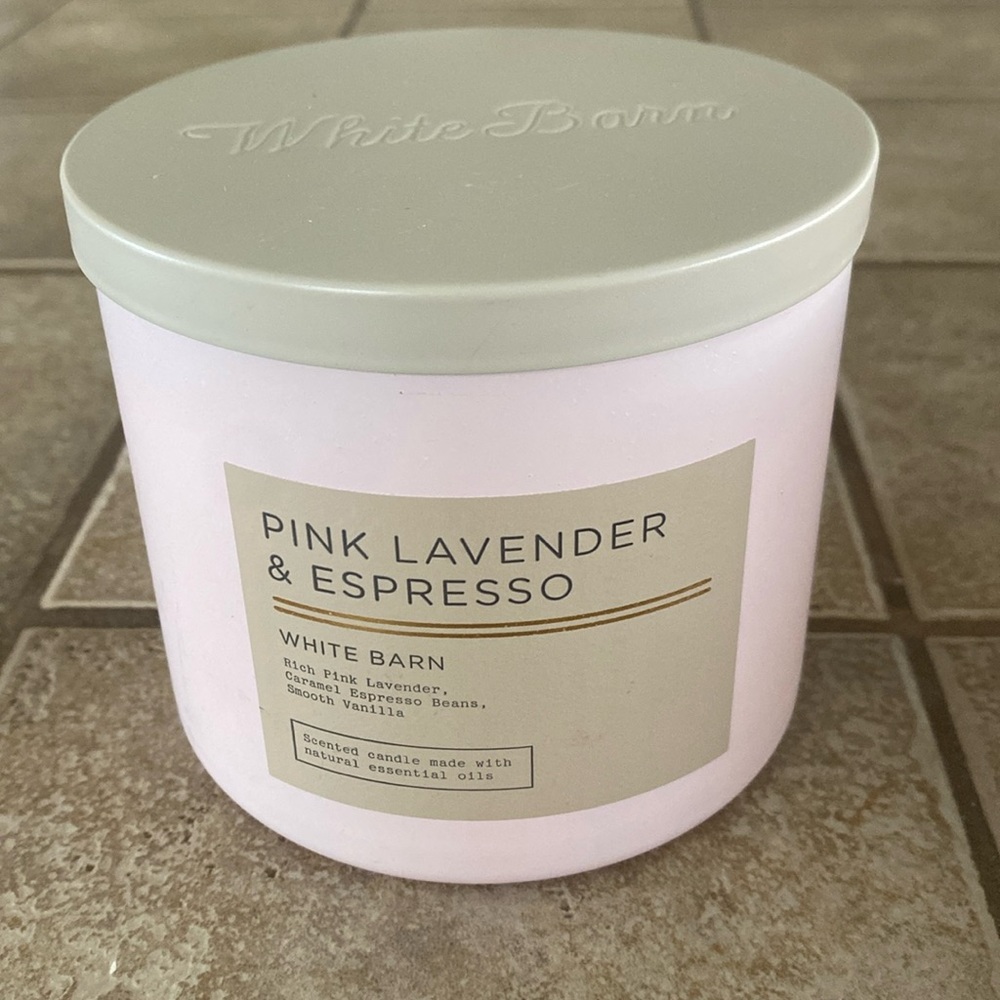 Pink lavender and espresso candle by bath and body works